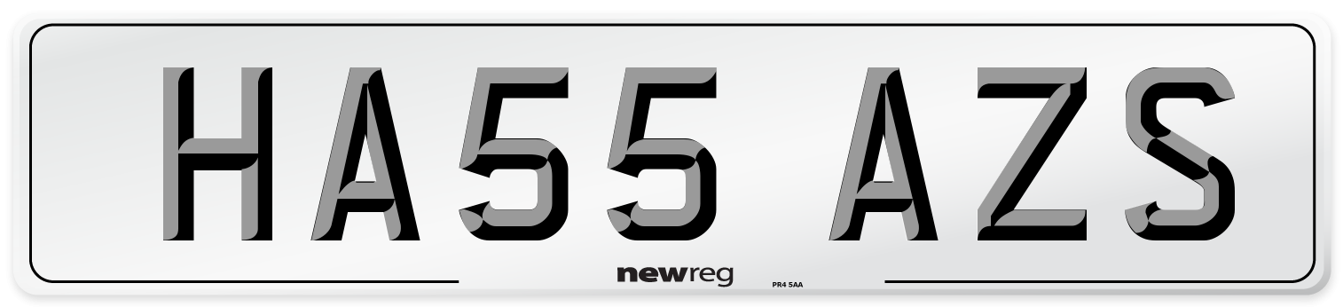 HA55 AZS Number Plate from New Reg